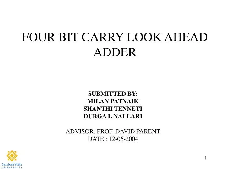 four bit carry look ahead adder