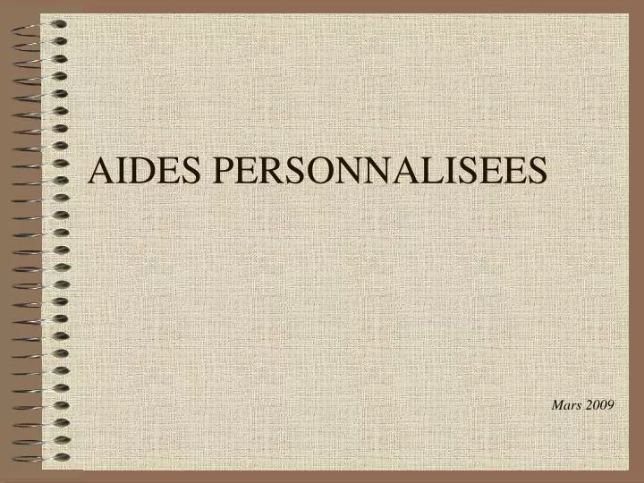 aides personnalisees