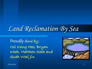 Land Reclamation By Sea