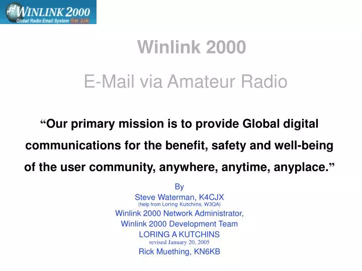 winlink 2000 e mail via amateur radio