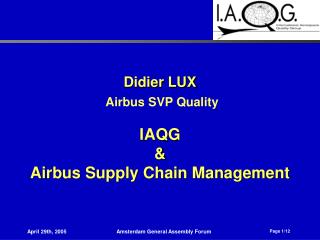 Didier LUX Airbus SVP Quality