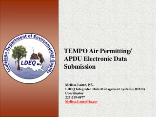 TEMPO Air Permitting/ APDU Electronic Data Submission