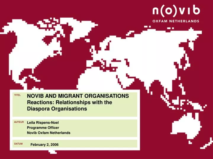 novib and migrant organisations reactions relationships with the diaspora organisations