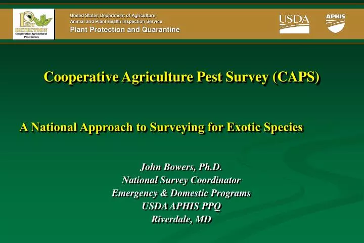 cooperative agriculture pest survey caps