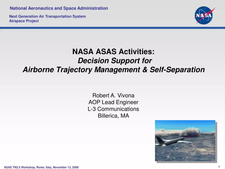 nasa asas activities decision support for airborne trajectory management self separation