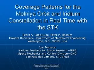 Coverage Patterns for the Molniya Orbit and Iridium Constellation in Real Time with the STK