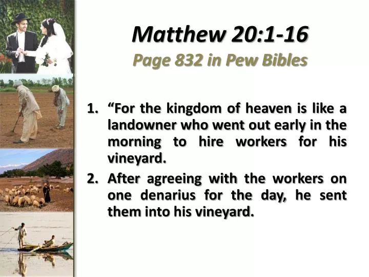 matthew 20 1 16 page 832 in pew bibles