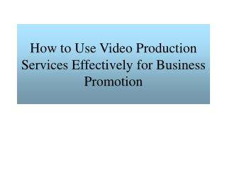 video production service