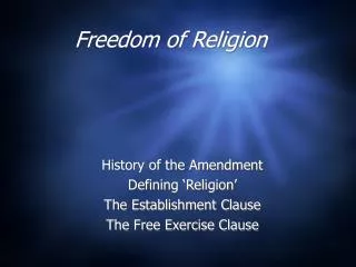 Freedom of Religion