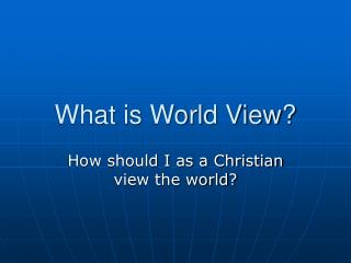 What is World View?