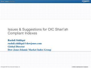 Issues &amp; Suggestions for OIC Shari’ah Compliant Indexes
