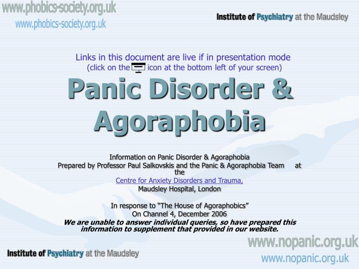panic disorder agoraphobia