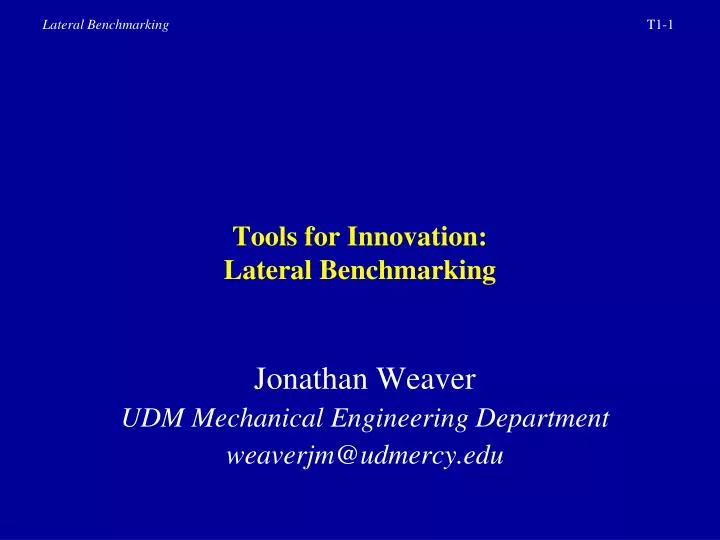 tools for innovation lateral benchmarking