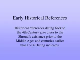 Early Historical References