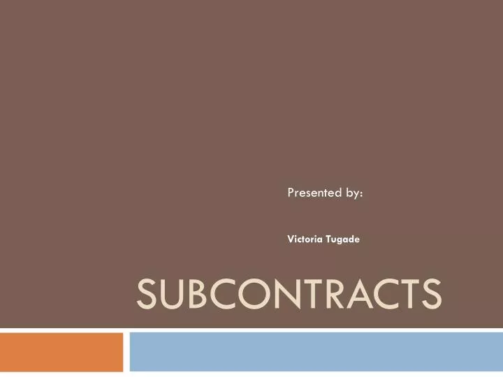 subcontracts