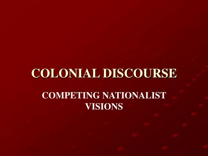 colonial discourse