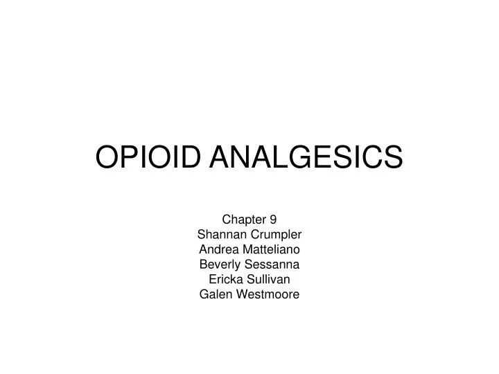 opioid analgesics