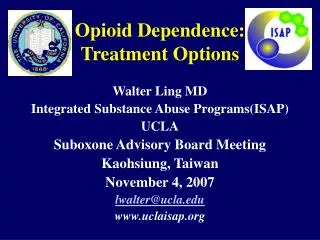 Opioid Dependence: Treatment Options