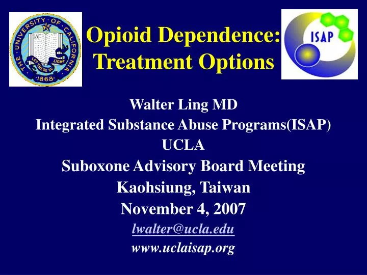 opioid dependence treatment options
