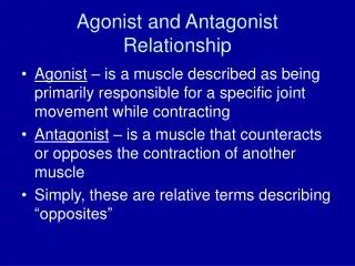 Agonist and Antagonist Relationship