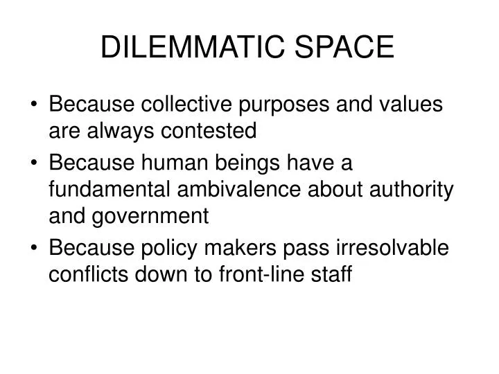 dilemmatic space