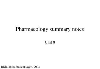 Pharmacology summary notes