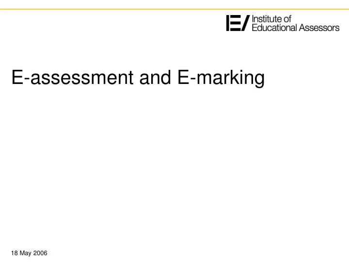 e assessment and e marking