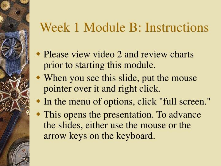 week 1 module b instructions