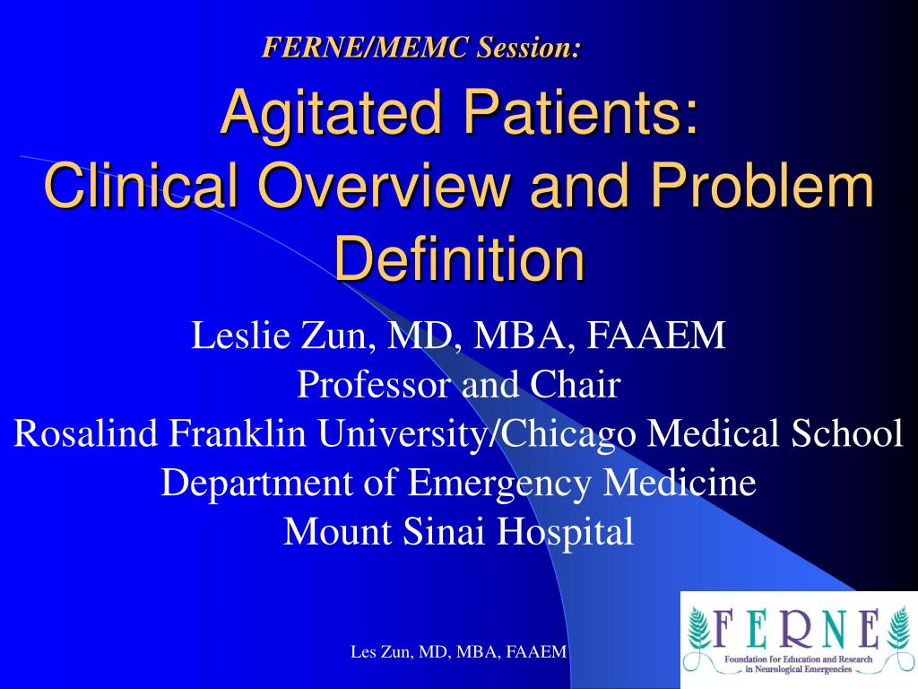 Agitated Definition PPT - Agitated Patients: Clinical Overview and Problem Definition ...