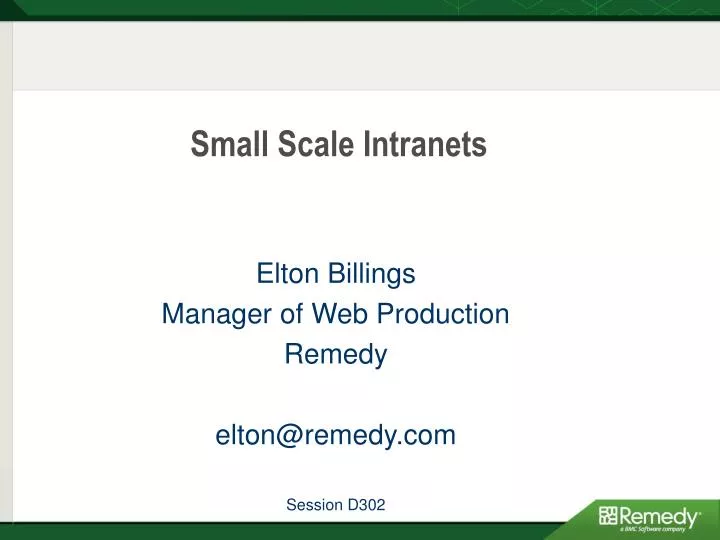 small scale intranets