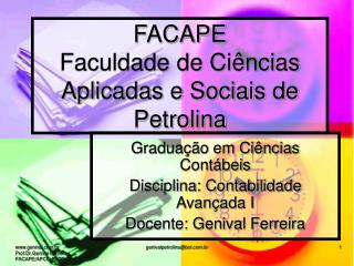 FACAPE Faculdade de Ciências Aplicadas e Sociais de Petrolina