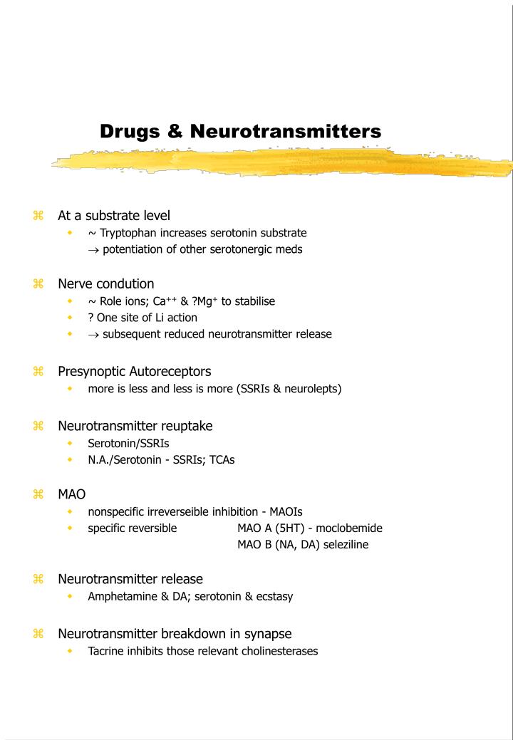 drugs neurotransmitters