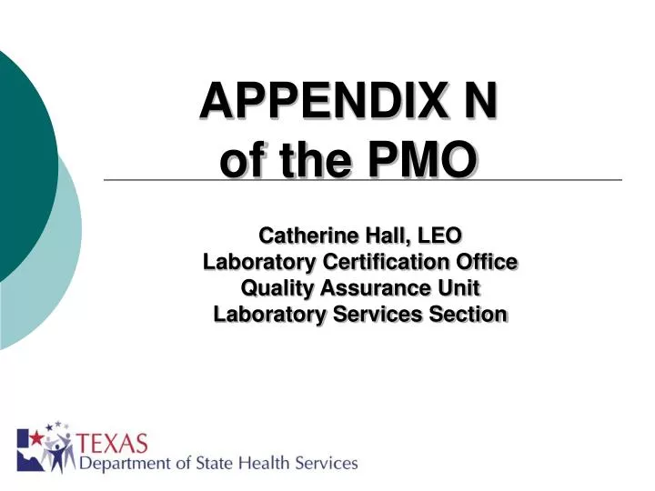 appendix n of the pmo
