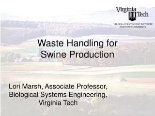 Waste Handling for Swine Production