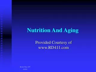 Nutrition And Aging