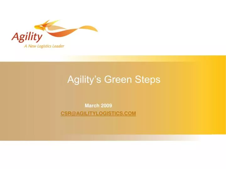 agility s green steps