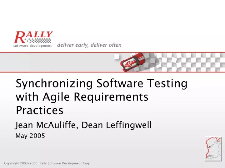synchronizing software testing with agile requirements practices