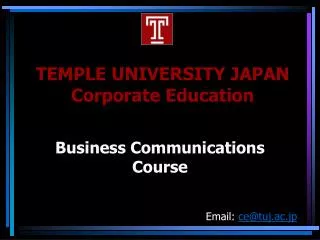 TEMPLE UNIVERSITY JAPAN Corporate Education