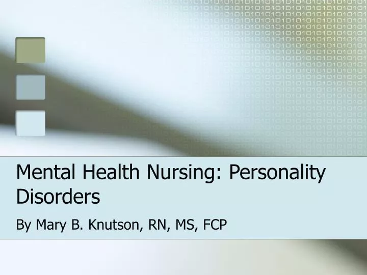 mental health nursing personality disorders