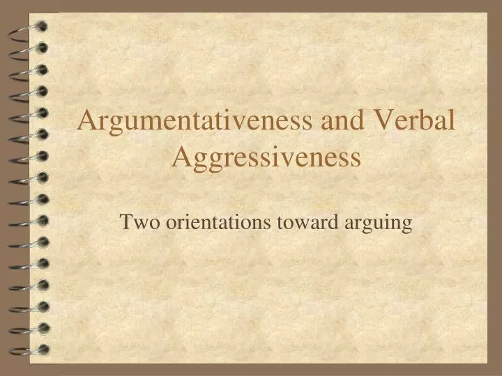 argumentativeness and verbal aggressiveness