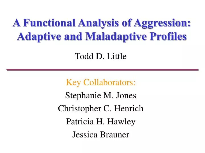a functional analysis of aggression adaptive and maladaptive profiles