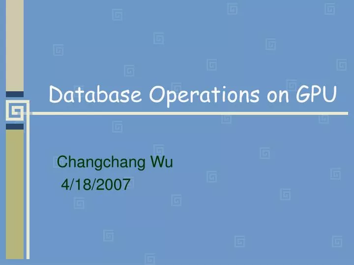 database operations on gpu