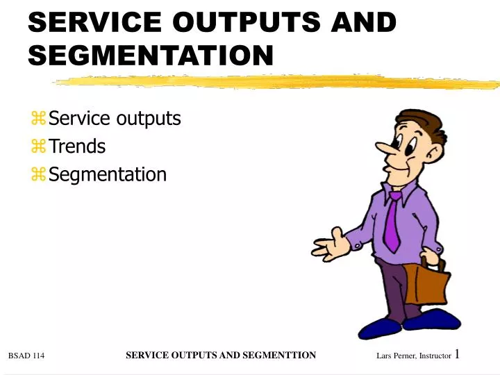 service outputs and segmentation