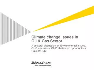 Climate change issues in Oil &amp; Gas Sector
