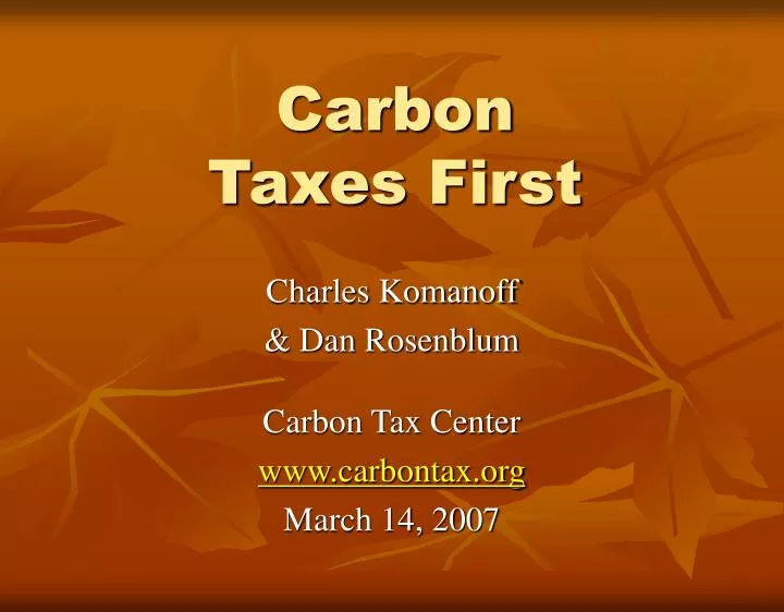 carbon taxes first