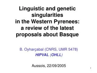 Linguistic and genetic singularities in the Western Pyrenees: a review of the latest proposals about Basque