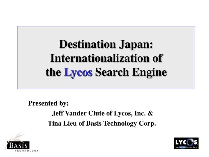 destination japan internationalization of the lycos search engine