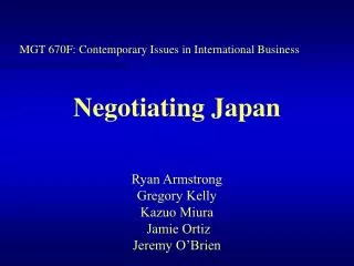MGT 670F: Contemporary Issues in International Business