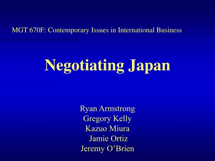 mgt 670f contemporary issues in international business