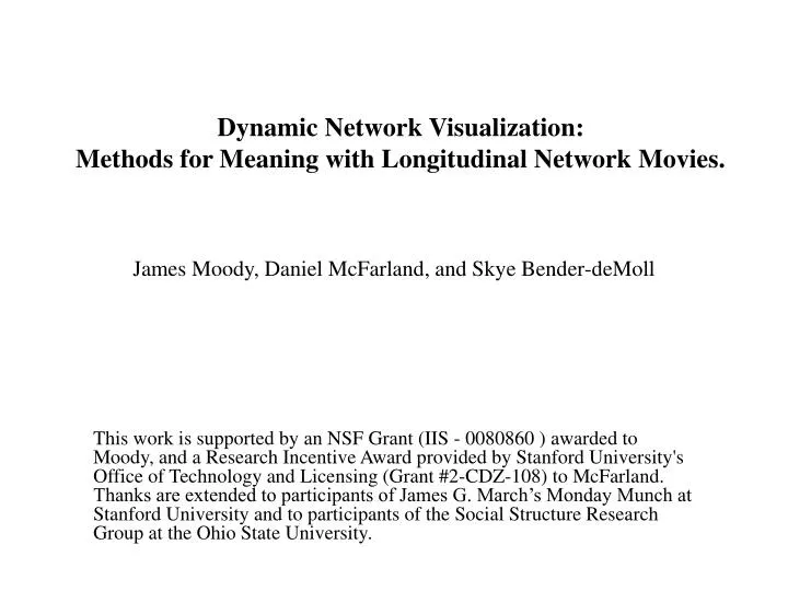 dynamic network visualization methods for meaning with longitudinal network movies